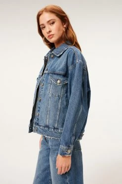 GOOD AMERICAN Jackets GOOD OVERSIZED TRUCKER | BLUE873