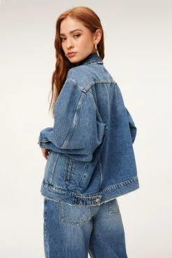 GOOD AMERICAN Jackets GOOD OVERSIZED TRUCKER | BLUE873