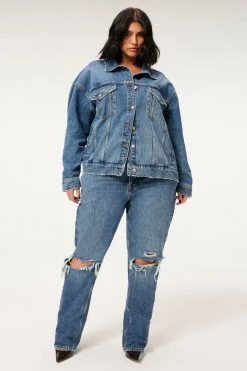 GOOD AMERICAN Jackets GOOD OVERSIZED TRUCKER | BLUE873