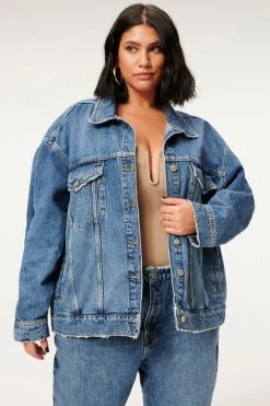 GOOD AMERICAN Jackets GOOD OVERSIZED TRUCKER | BLUE873