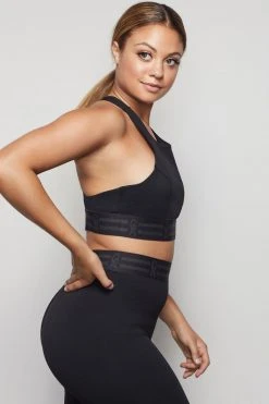 GOOD AMERICAN THE CROSSBACK ICON BRA | BLACK001 Terry Essentials