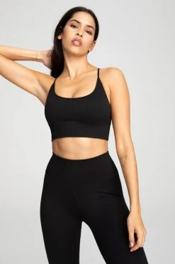 GOOD AMERICAN SEAMLESS RIBBED BRA | BLACK001 Best Sellers