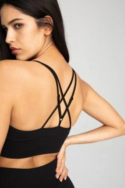 GOOD AMERICAN SEAMLESS RIBBED BRA | BLACK001 Best Sellers