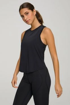 GA-SALE SLINKY HIGH LOW TANK | BLACK001 Active Essentials