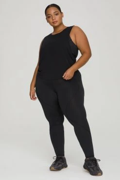 GA-SALE SLINKY HIGH LOW TANK | BLACK001 Active Essentials