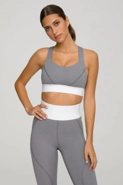 GOOD AMERICAN ACTIVE ESSENTIAL ICON BRA | HEATHER GREY001 Terry Essentials
