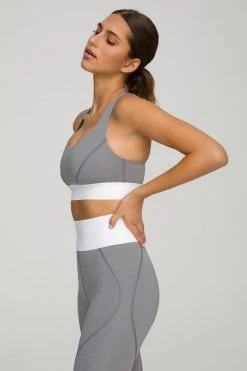 GOOD AMERICAN ACTIVE ESSENTIAL ICON BRA | HEATHER GREY001 Terry Essentials