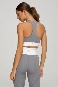 GOOD AMERICAN ACTIVE ESSENTIAL ICON BRA | HEATHER GREY001 Terry Essentials