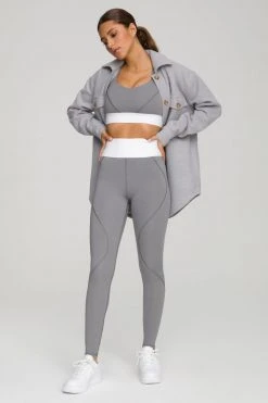 GOOD AMERICAN ACTIVE ESSENTIAL ICON BRA | HEATHER GREY001 Terry Essentials