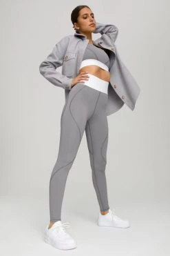 GOOD AMERICAN ACTIVE ESSENTIAL ICON BRA | HEATHER GREY001 Terry Essentials