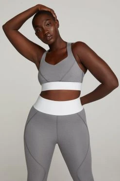 GOOD AMERICAN ACTIVE ESSENTIAL ICON BRA | HEATHER GREY001 Terry Essentials