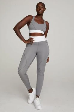 GOOD AMERICAN ACTIVE ESSENTIAL ICON BRA | HEATHER GREY001 Terry Essentials