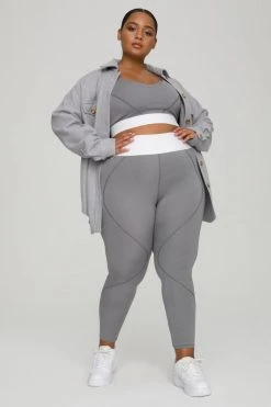 GOOD AMERICAN ACTIVE ESSENTIAL ICON BRA | HEATHER GREY001 Terry Essentials