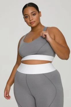 GOOD AMERICAN ACTIVE ESSENTIAL ICON BRA | HEATHER GREY001 Terry Essentials