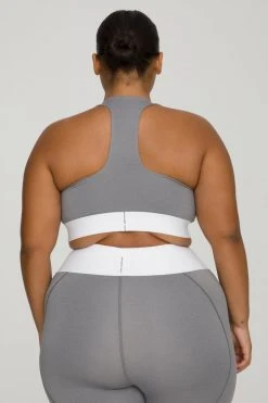 GOOD AMERICAN ACTIVE ESSENTIAL ICON BRA | HEATHER GREY001 Terry Essentials