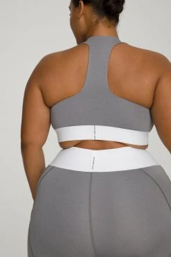 GOOD AMERICAN ACTIVE ESSENTIAL ICON BRA | HEATHER GREY001 Terry Essentials