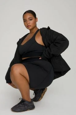 GOOD AMERICAN Terry Essentials ACTIVE ESSENTIAL BIKE SHORT | BLACK001