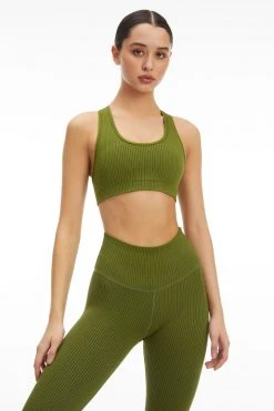 GA-FINAL Terry Essentials SEAMLESS RIB STRAPPY BRA | PESTO001