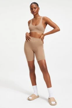 GOOD AMERICAN Bike Shorts ESSENTIAL BIKE SHORT | PUTTY001