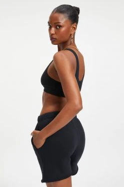 GOOD AMERICAN ESSENTIAL SCOOP BRA | BLACK001