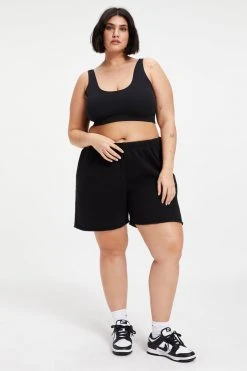 GOOD AMERICAN ESSENTIAL SCOOP BRA | BLACK001