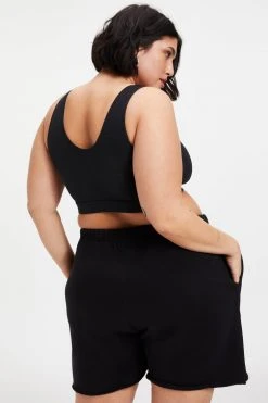 GOOD AMERICAN ESSENTIAL SCOOP BRA | BLACK001