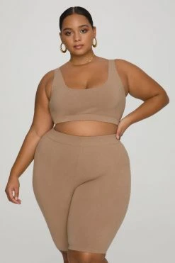 GOOD AMERICAN Bras ESSENTIAL SCOOP BRA | PUTTY001