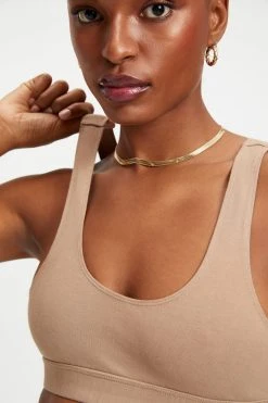 GOOD AMERICAN Bras ESSENTIAL SCOOP BRA | PUTTY001