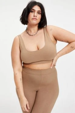 GOOD AMERICAN Bras ESSENTIAL SCOOP BRA | PUTTY001