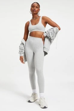 GOOD AMERICAN Bras ESSENTIAL SCOOP BRA | HEATHER GREY001