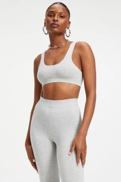 GOOD AMERICAN Bras ESSENTIAL SCOOP BRA | HEATHER GREY001