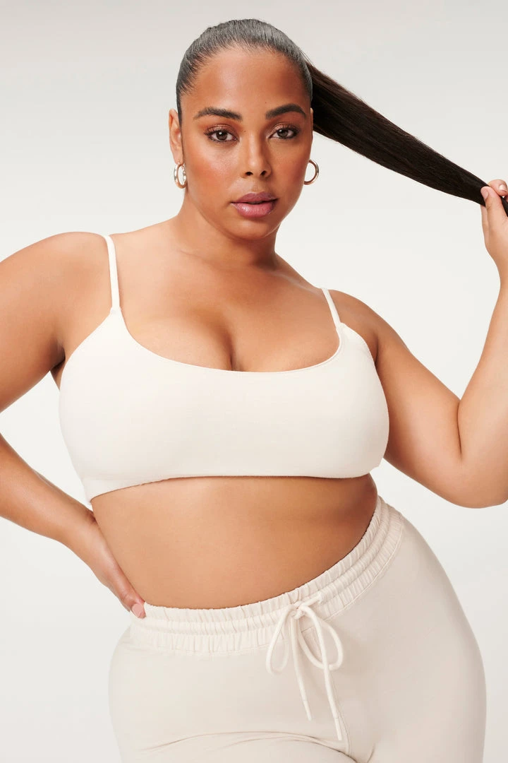 Deals 💯 GOOD AMERICAN ESSENTIAL COTTON LOUNGE BRA | BONE001 Bras ⭐ 5 GOOD AMERICAN ESSENTIAL COTTON LOUNGE BRA | BONE001 Bras
