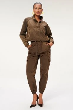 GA-SALE SHINE TRACK JACKET | MOCHA001