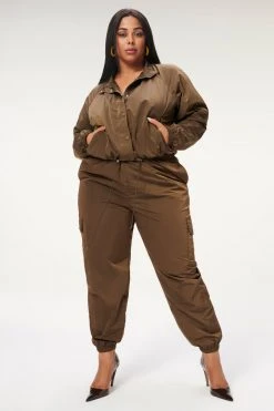 GA-SALE SHINE TRACK JACKET | MOCHA001