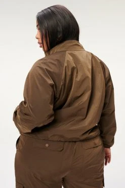 GA-SALE SHINE TRACK JACKET | MOCHA001