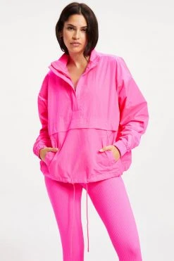 GA-SALE SHINE OVERSIZED ANORAK | HOT PINK002