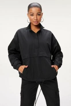 GA-SALE Terry Essentials SHINE OVERSIZED ANORAK | BLACK001