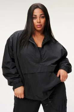 GA-SALE Terry Essentials SHINE OVERSIZED ANORAK | BLACK001