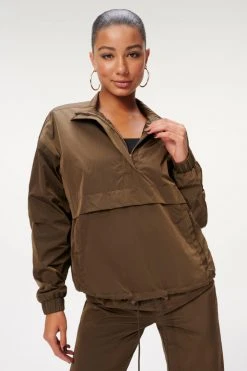 GA-SALE SHINE OVERSIZED ANORAK | MOCHA001 Terry Essentials