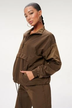 GA-SALE SHINE OVERSIZED ANORAK | MOCHA001 Terry Essentials