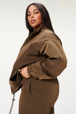 GA-SALE SHINE OVERSIZED ANORAK | MOCHA001 Terry Essentials