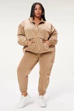 GA-SALE SHINE OVERSIZED ANORAK | PUTTY001