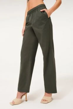 GA-SALE Leggings & Pants SUEDED TRACK WIDE LEG ZIP PANT | INK001