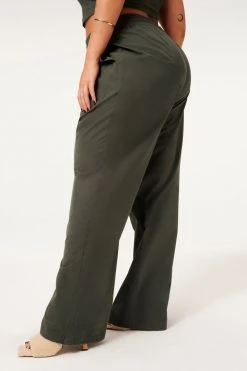 GA-SALE Leggings & Pants SUEDED TRACK WIDE LEG ZIP PANT | INK001