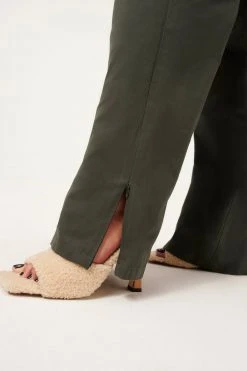 GA-SALE Leggings & Pants SUEDED TRACK WIDE LEG ZIP PANT | INK001