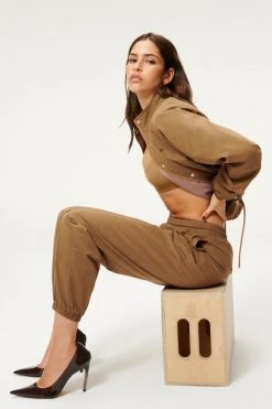 GA-SALE SUEDED TRACK JOGGER | SEPIA001 Leggings & Pants