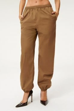 GA-SALE SUEDED TRACK JOGGER | SEPIA001 Leggings & Pants