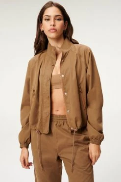 GA-SALE Jackets SUEDED TRACK JACKET | SEPIA001
