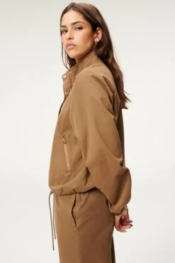 GA-SALE Jackets SUEDED TRACK JACKET | SEPIA001