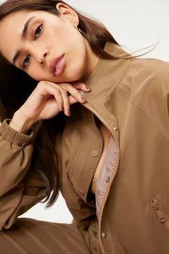 GA-SALE Jackets SUEDED TRACK JACKET | SEPIA001